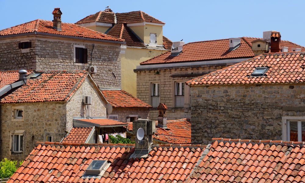 Roofs in old town of Budva, Montenegro